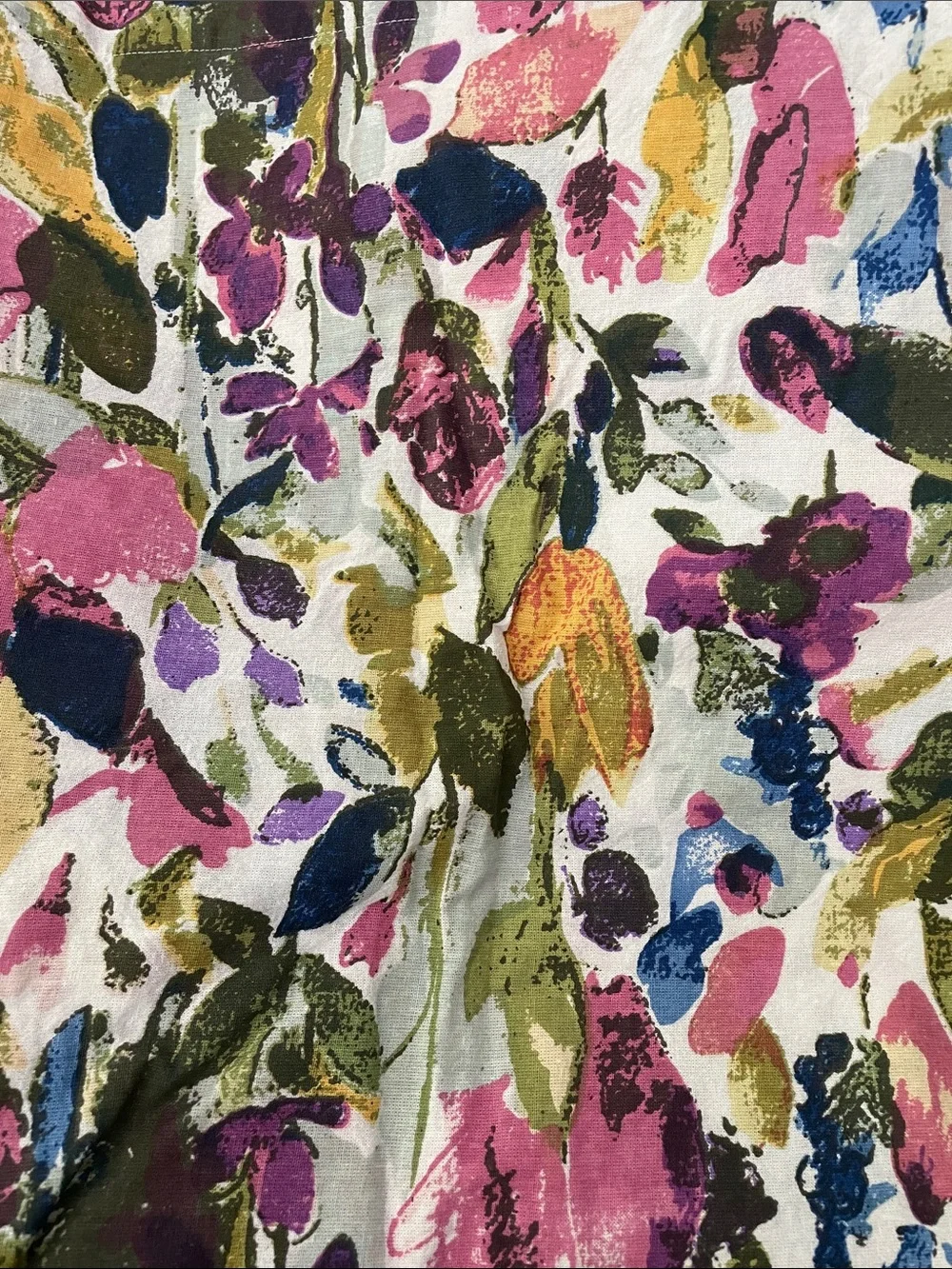 Pier 1 Floral Watercolor Shower Curtain in Pink, Green & Blue